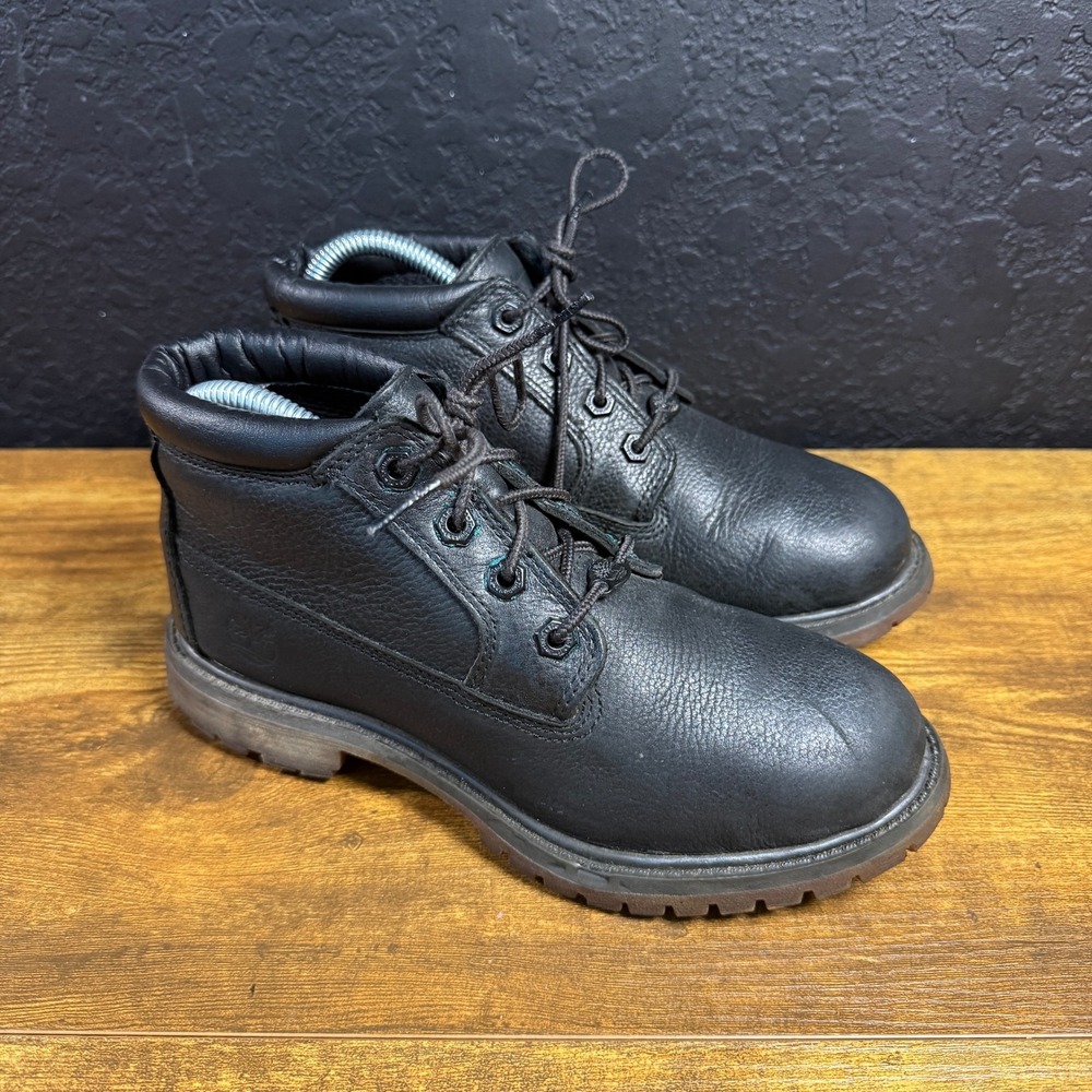 Timberland Nellie Chukka A12FF Black Leather Waterproof Ankle Boots Womens 7